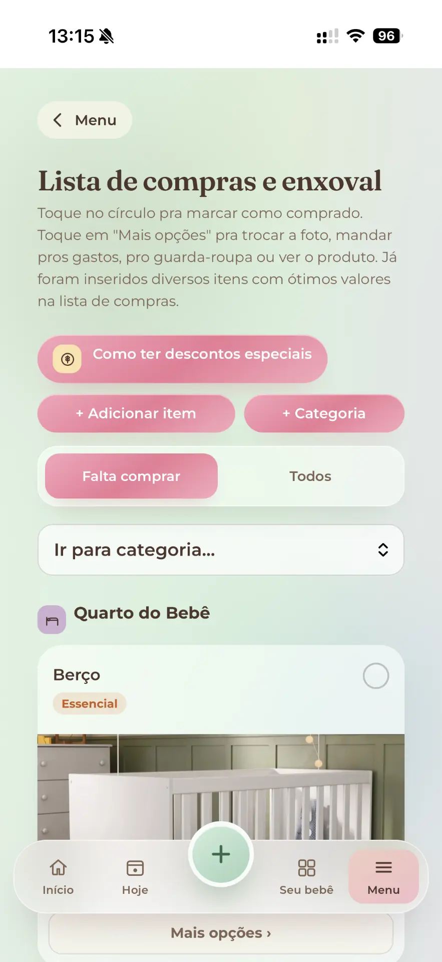 Enxoval e listas de compras